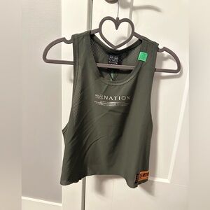 NWT P.E Nation Green Mesh Women's Tank Top.